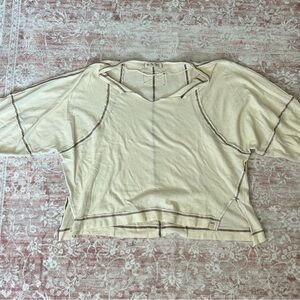 Free People “Wish I Knew Tee”Women's Cream Top